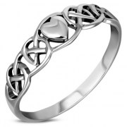 Celtic knot Heart Plain Silver Ring, rp670